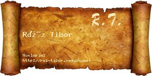 Réz Tibor névjegykártya